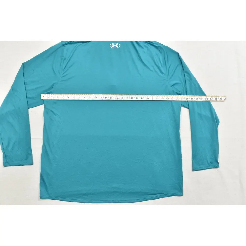 Under Armour Men 3XL Teal 1/4 Zip Long Sleeve Pullover Recycled Polyester Shirt